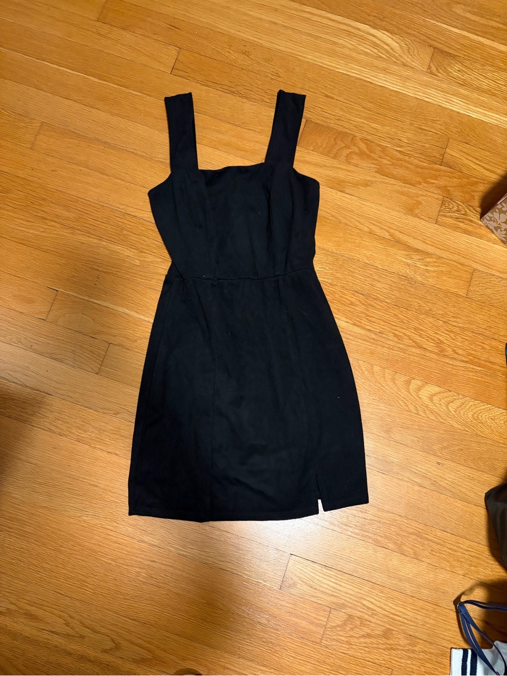 Francesca's Collections Black Square-Neck Mini Dress